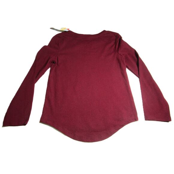 Cat & Jack Unisex Toddler Burgundy Tee Size 4T Long Sleeves Eco-Fashion - Picture 3 of 5